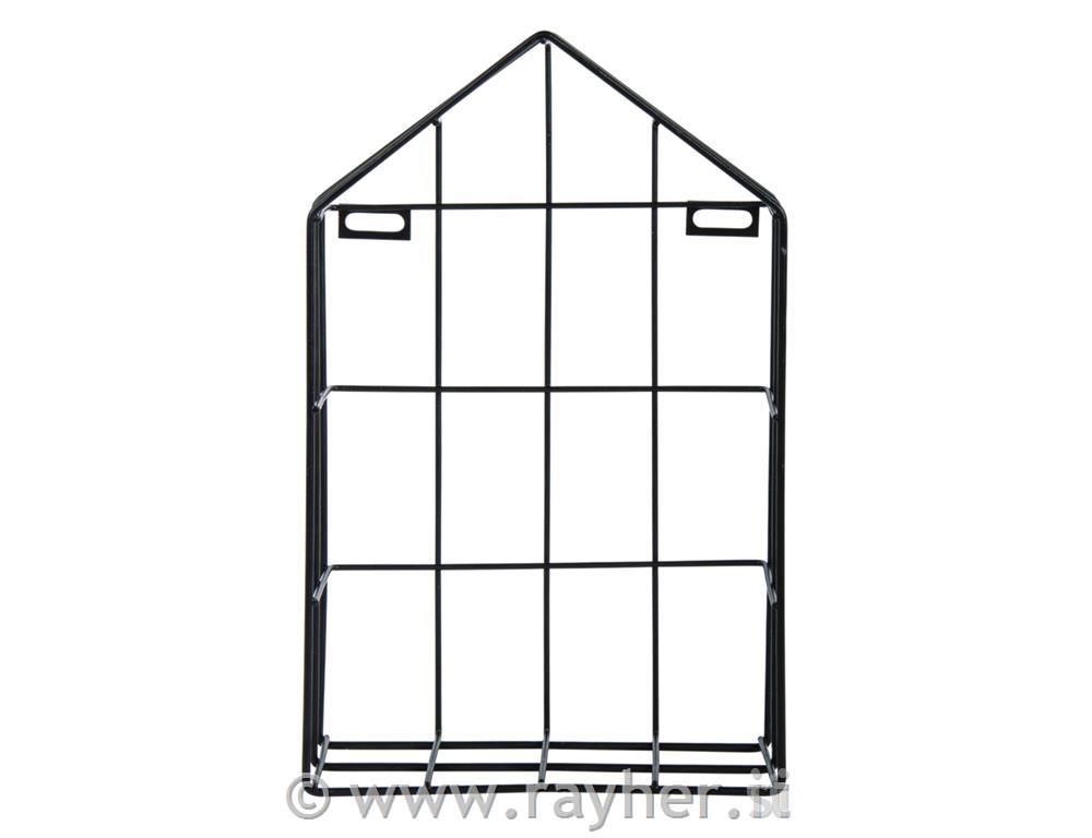 Stojalo iz žice, Hišica, črna, 16x7x25cm + motažni elementi