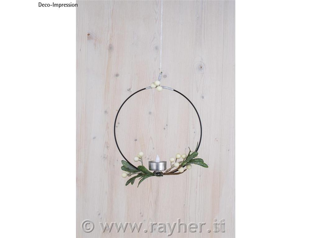 Portacandele albero per lumini, argento,bust.blis. 4pz