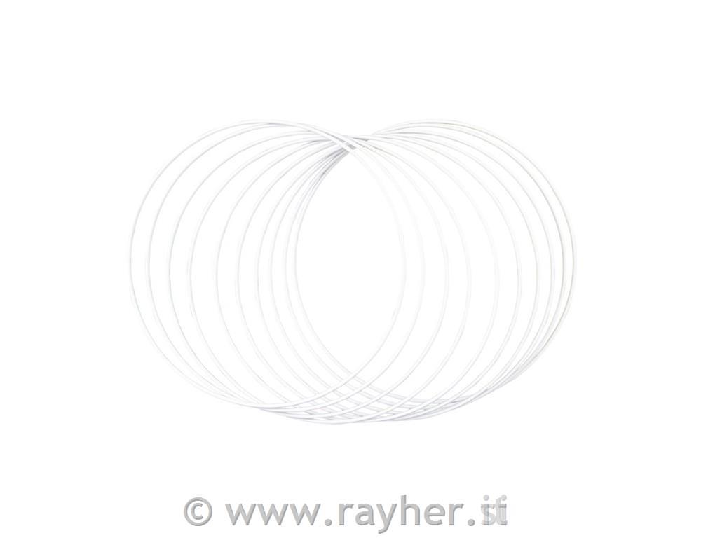 Cerchi in metallo, 25cm, bianchi, set 10