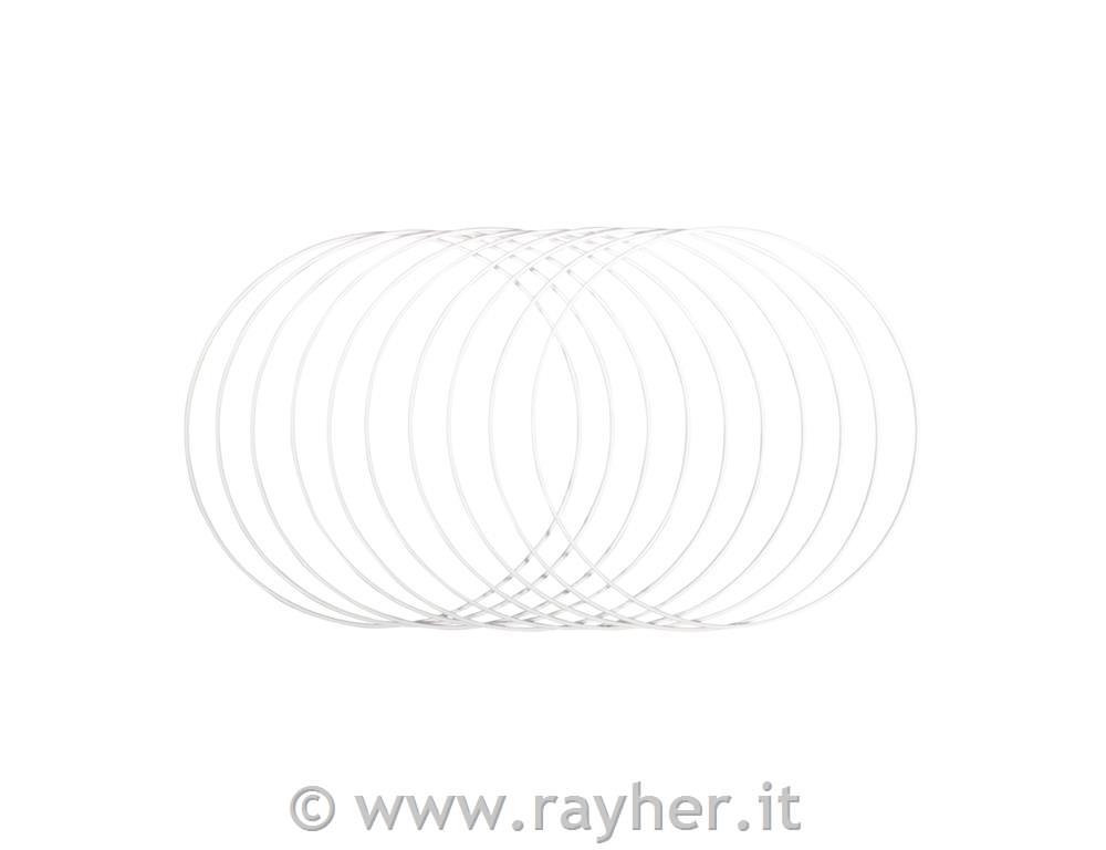 Anelli in metallo, bianco, 30cm, set 10