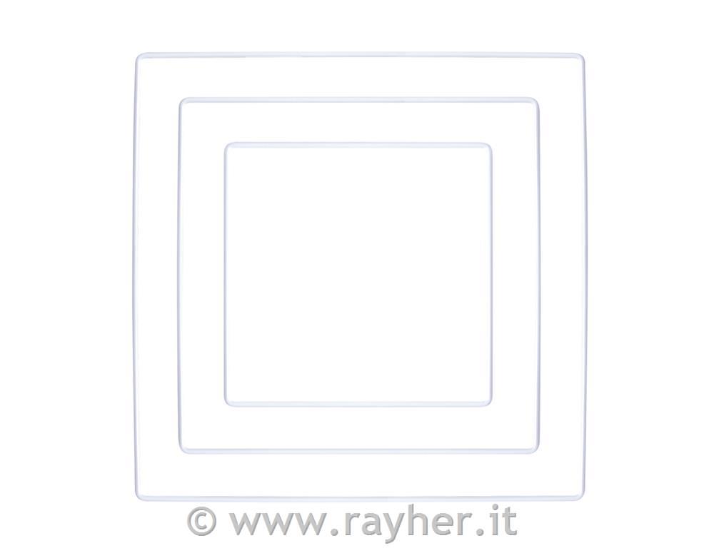 Kovinski obroči, kvadrat, beli set 3