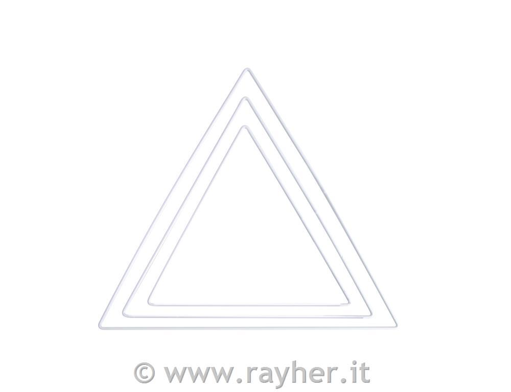 Kovinski obroči, trikotnik, beli set 3