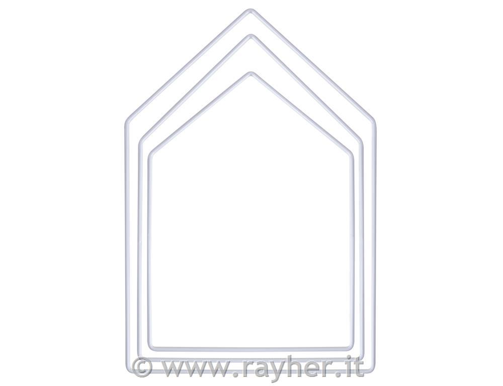 Metal rings coated, white, set 3