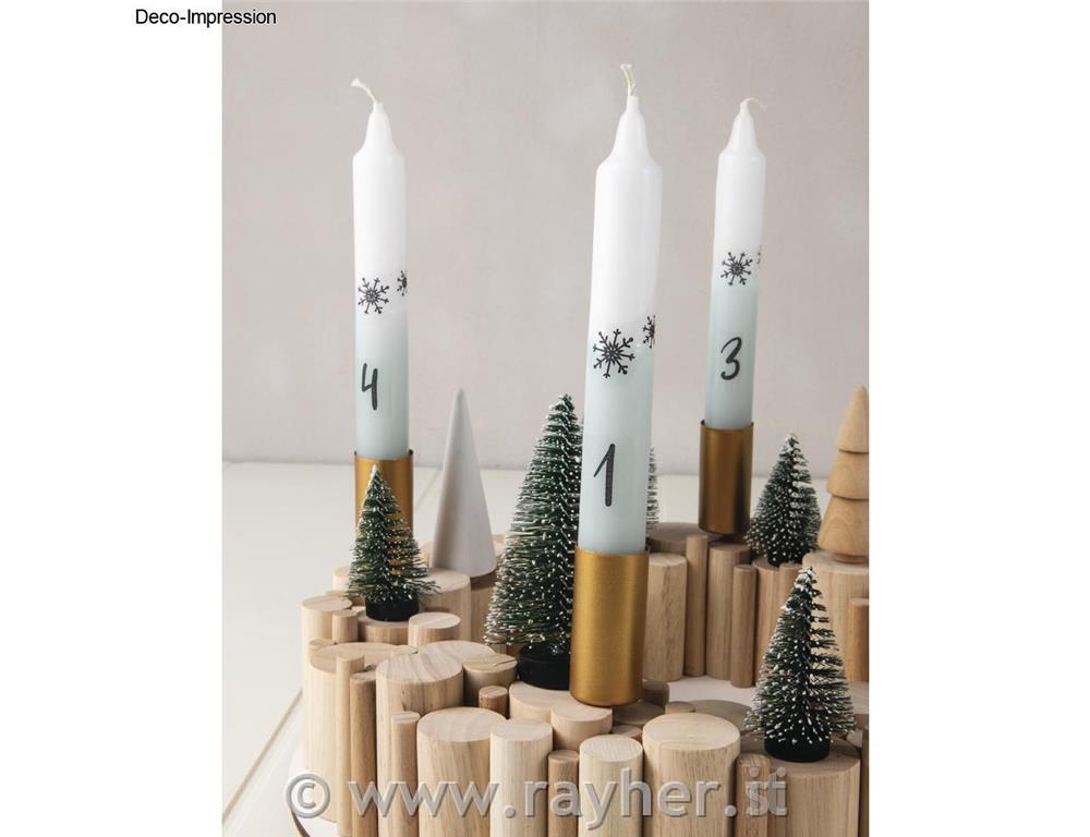 Portacandele dell'Avvento 2,3 cm, altezzaltezza 5 cm, oro, set di