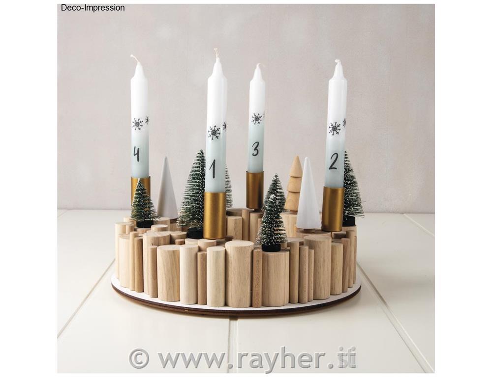 Portacandele dell'Avvento 2,3 cm, altezzaltezza 5 cm, oro, set di