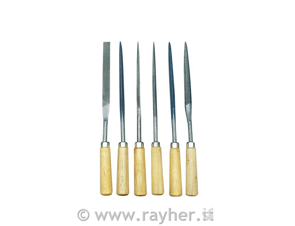 Pile z lesenim ročajem, set 6