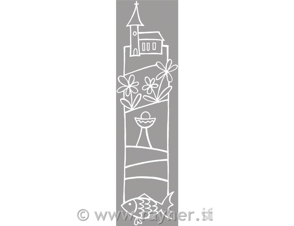 Stamp, Church, 4x12 cm