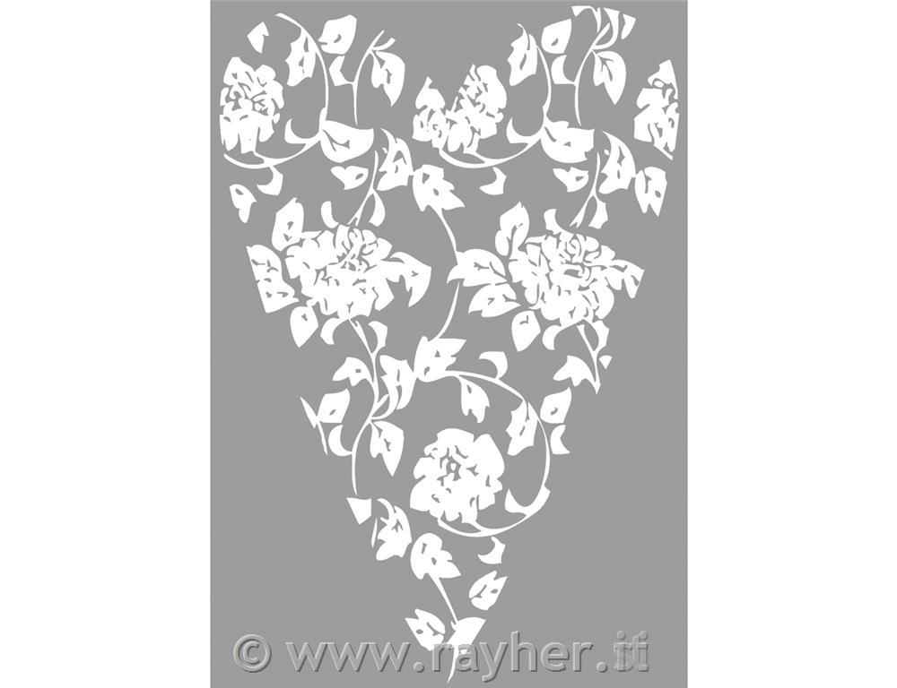 Stamp rose heart, 5x7cm