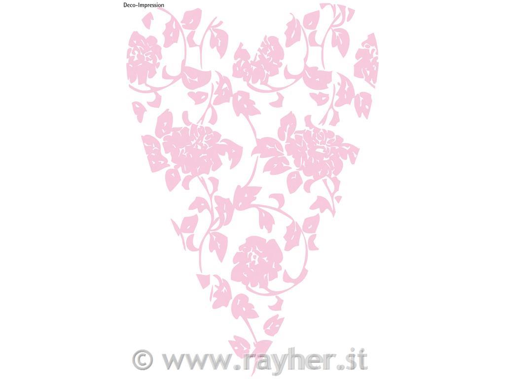 Stamp rose heart, 5x7cm