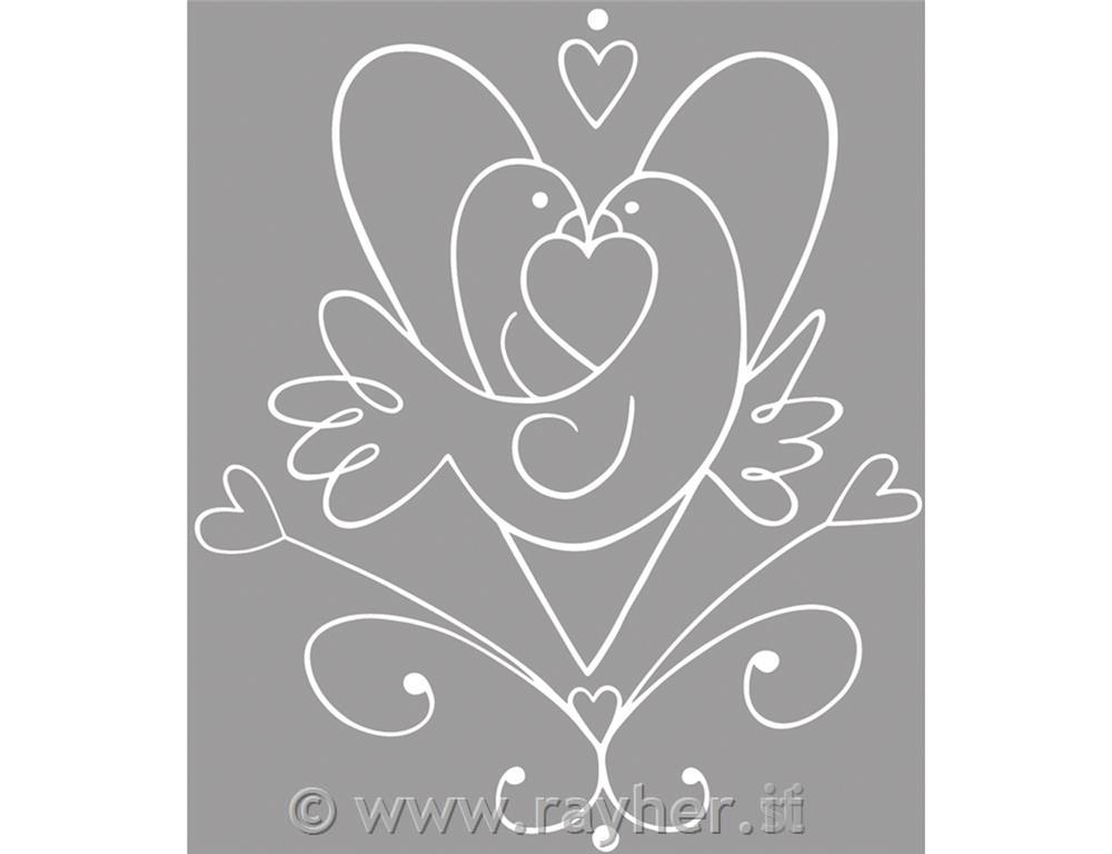 Žig, zaljubljena golobčka, 6x7cm