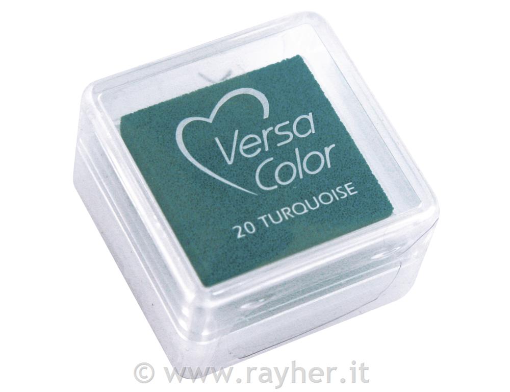 Tampone "Versacolor"superficie timbro 2,5x2,5 cmturchese