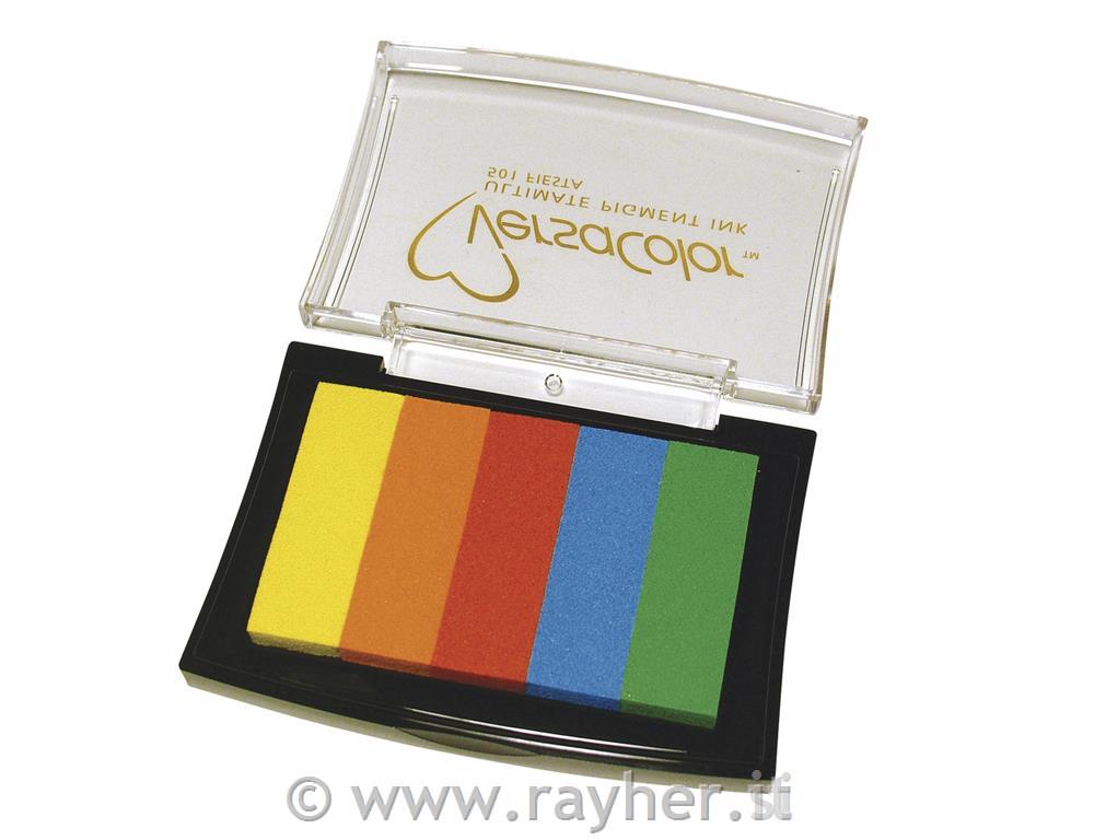 Blazinice za žig "Versacolor", mavrične barve, 5 barv, 4,7x7