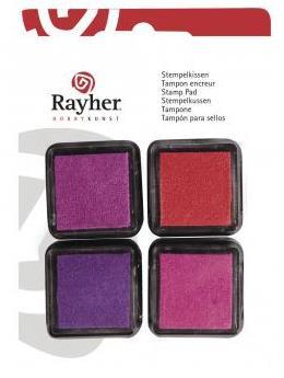 Mini stamp pad Set - Girls, 3x3cm, pink/