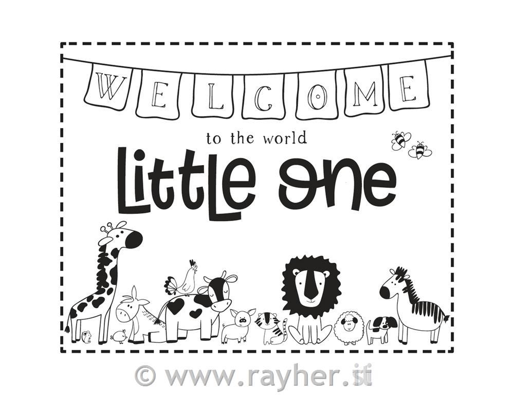 Stamp "Welcome Little one", 10x8cm