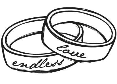 Štampiljka "Prstana, endless love", 3x5