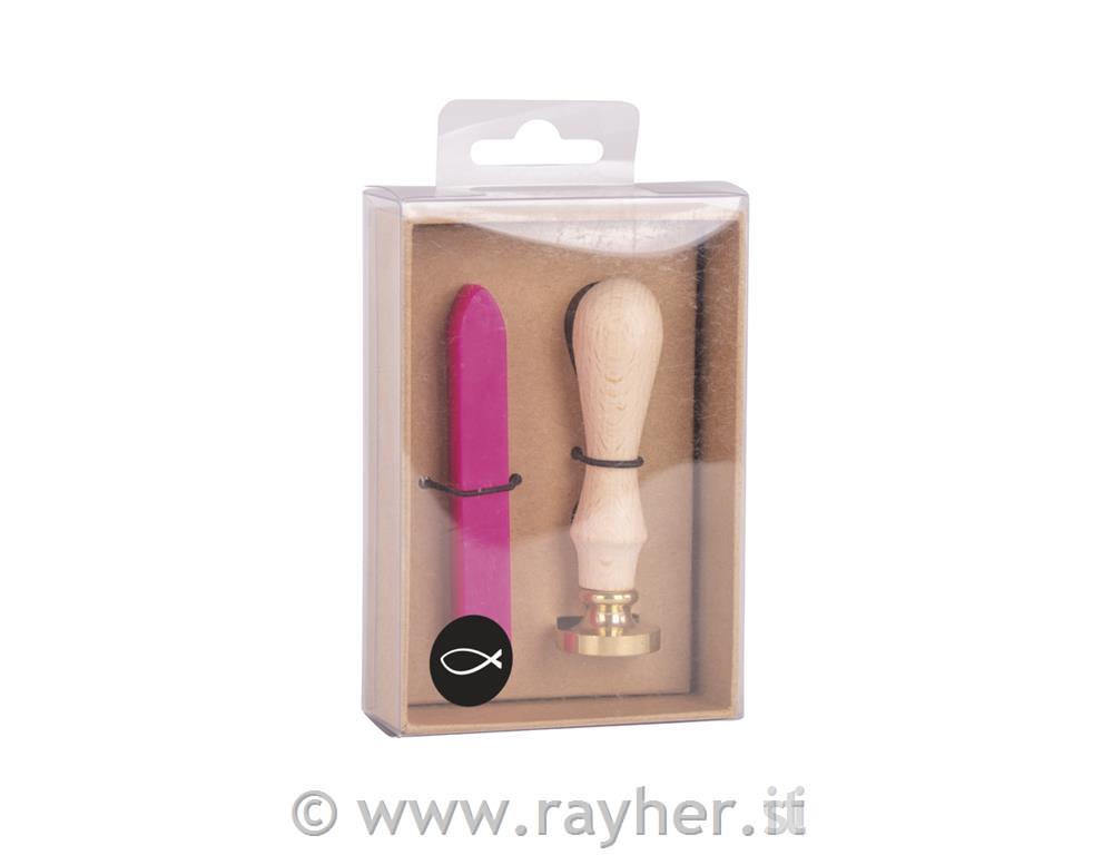 Set sigillo pesce, 2,5cm , rosa fuchsia,