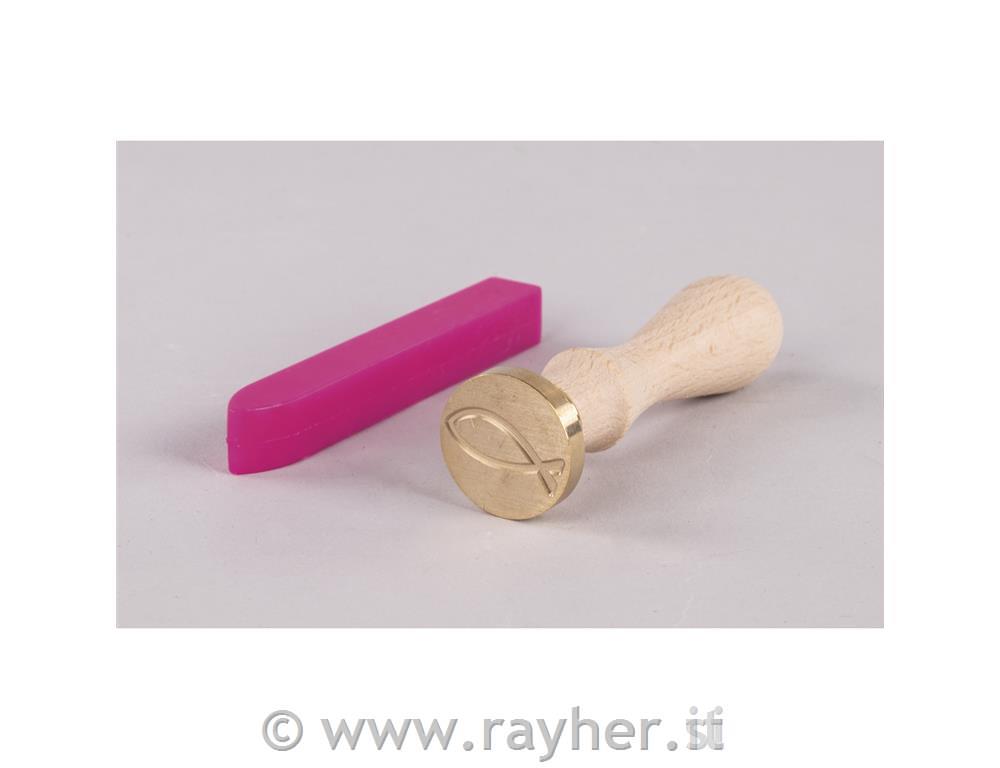 Set sigillo pesce, 2,5cm , rosa fuchsia,