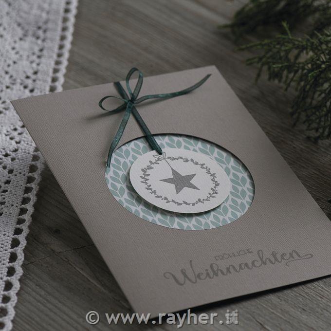 Timbro corona di foglie con stella, 6x6cm