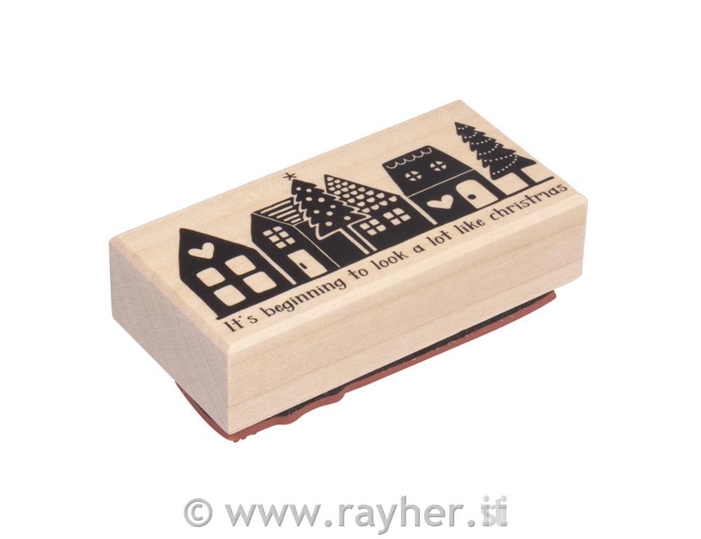 Stamp "Little town", 4x8cm