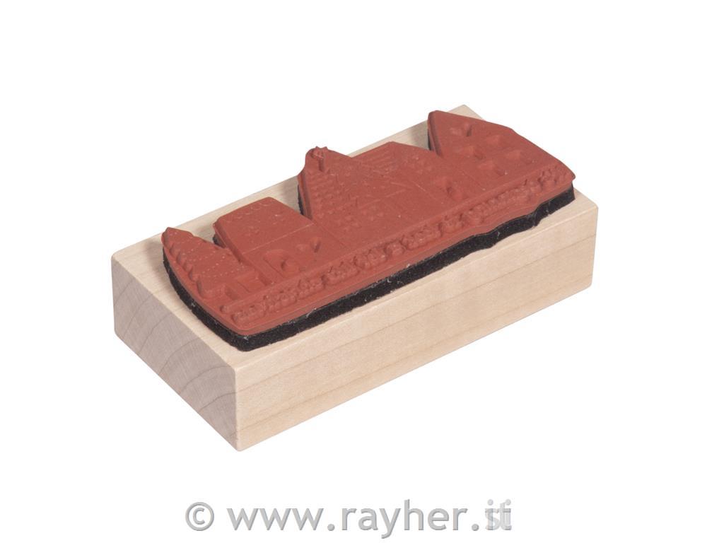 Stamp "Little town", 4x8cm