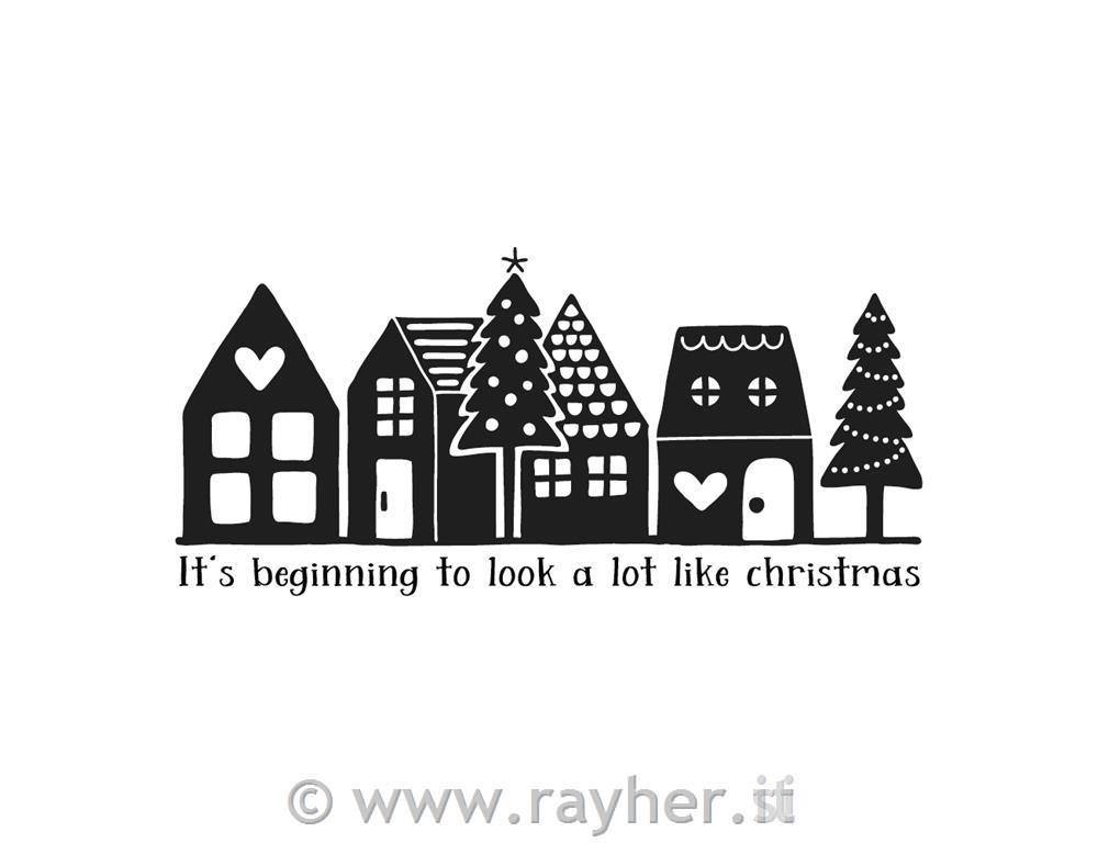 Stamp "Little town", 4x8cm