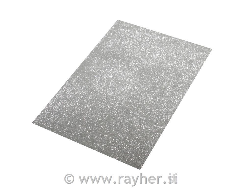 Foglio crepla glitter30x45x0,2cmargento