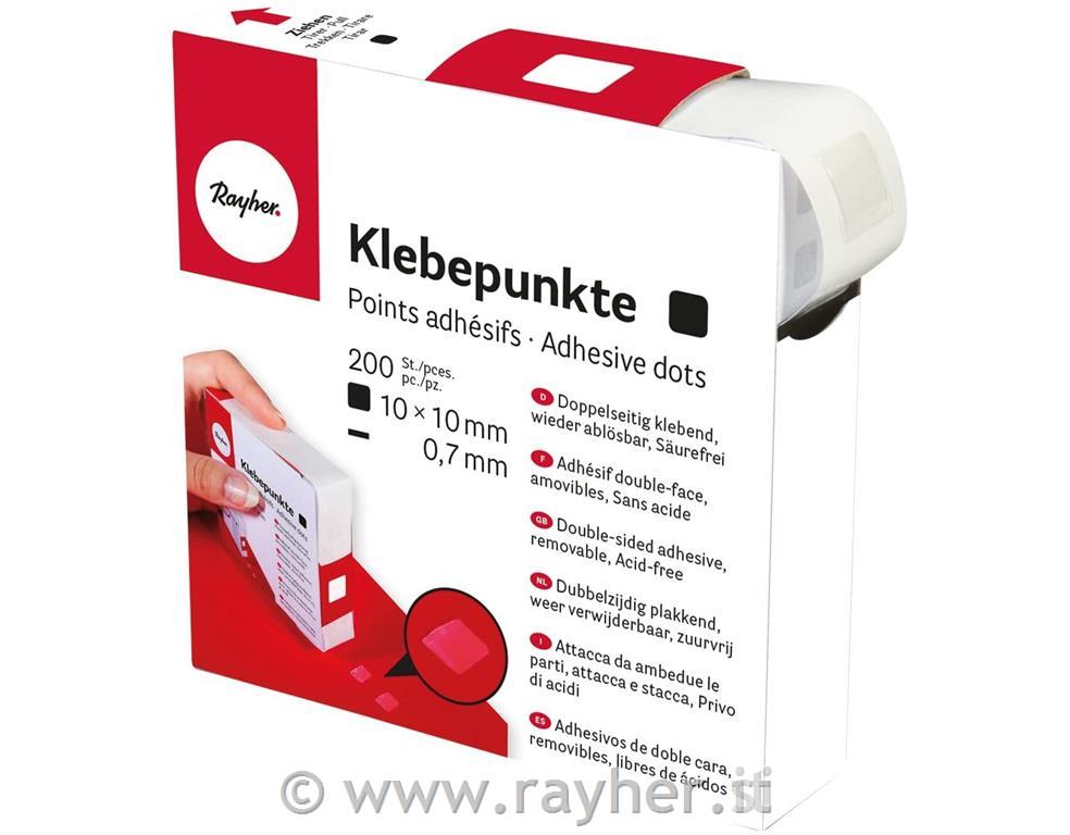 Punti adesivi10x10mm, 0,7mm, rot. 200pz