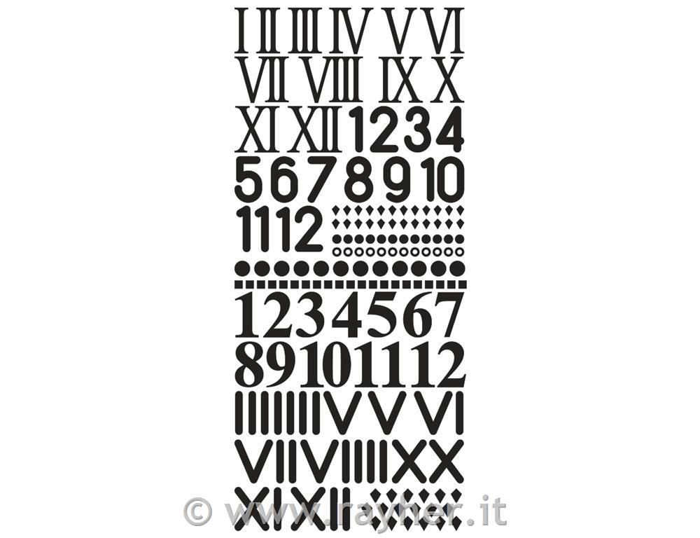 Adesivi cifre-orologio10x23cmnero