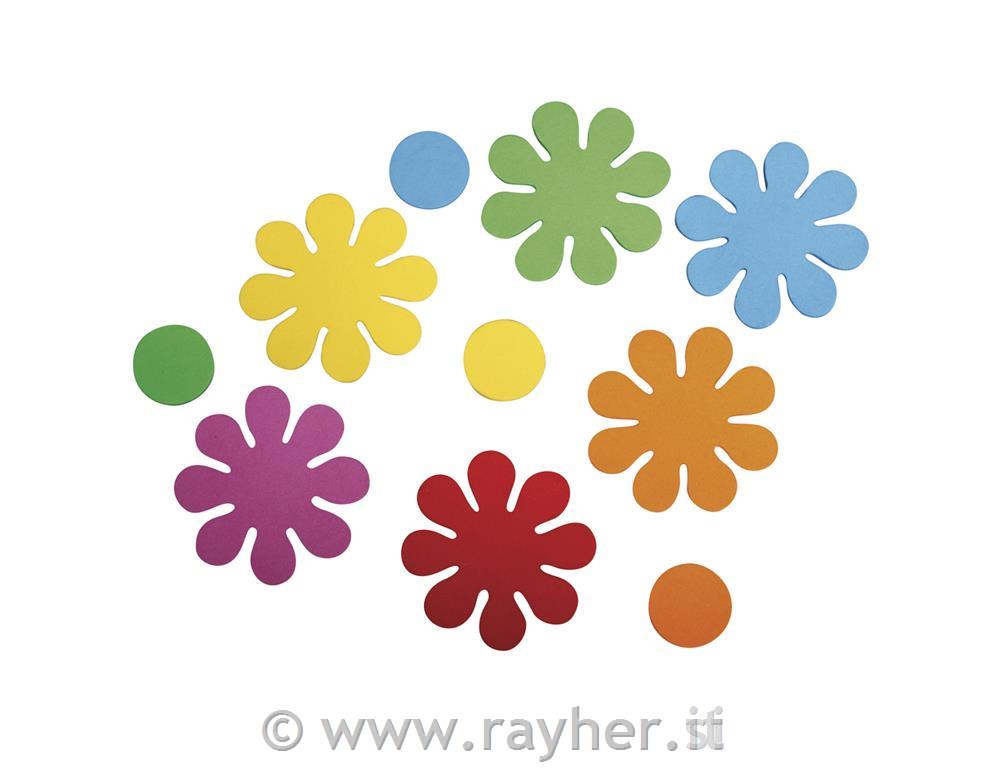 Perforati crepla fiori5,5cm, autoadesivo, SB 40 pezzicolori misti
