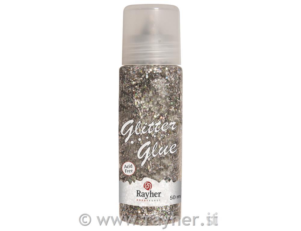 Glitter-Glue ruvidoflacone 50mlargento