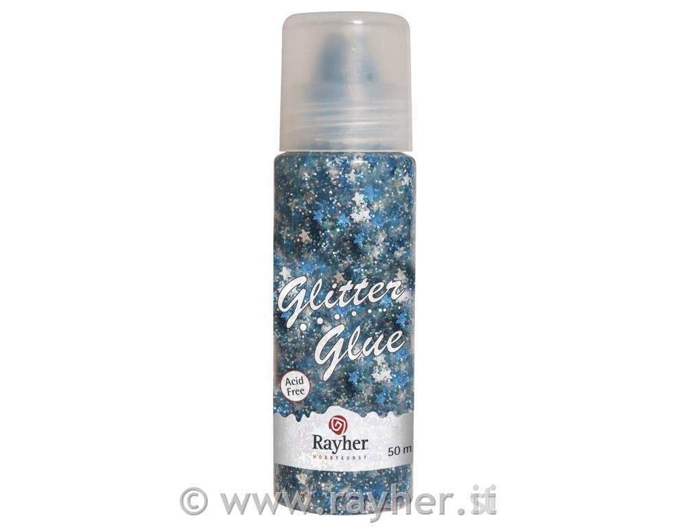 Glitter-Glue stellineflacone 50mlblu/argento