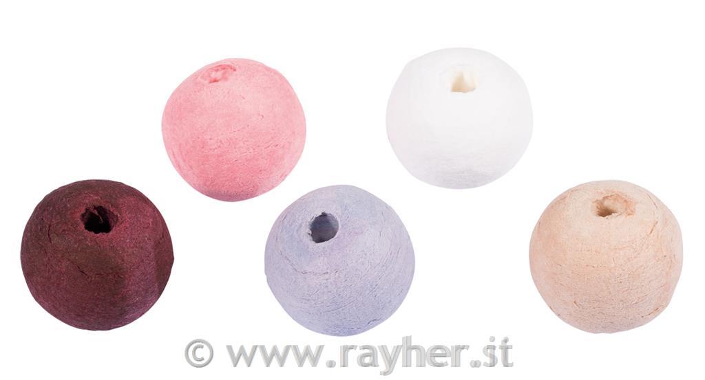 Sfere di ovatta, 1,8cm o, rosa-lilla, assortito, bus.blis. 25pz