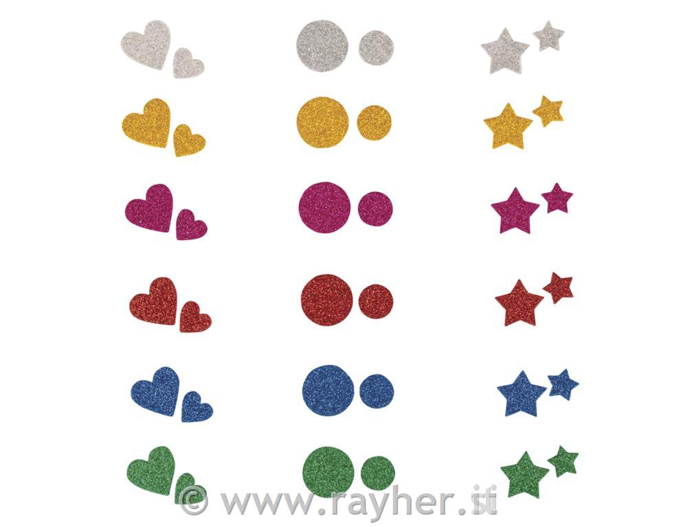 Sagome in gomma crepla con glitter, 360