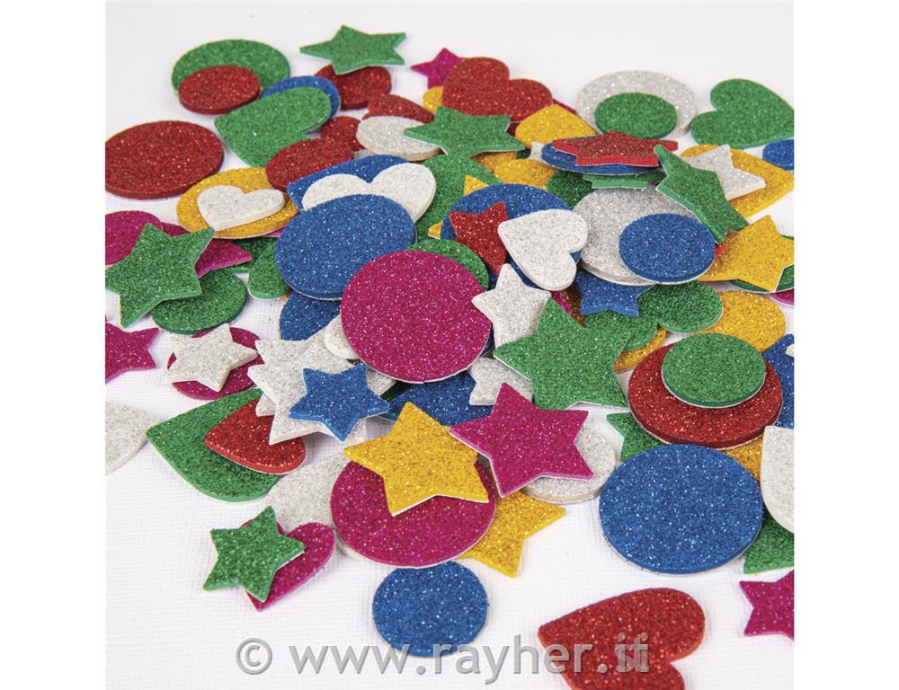 Sagome in gomma crepla con glitter, 360