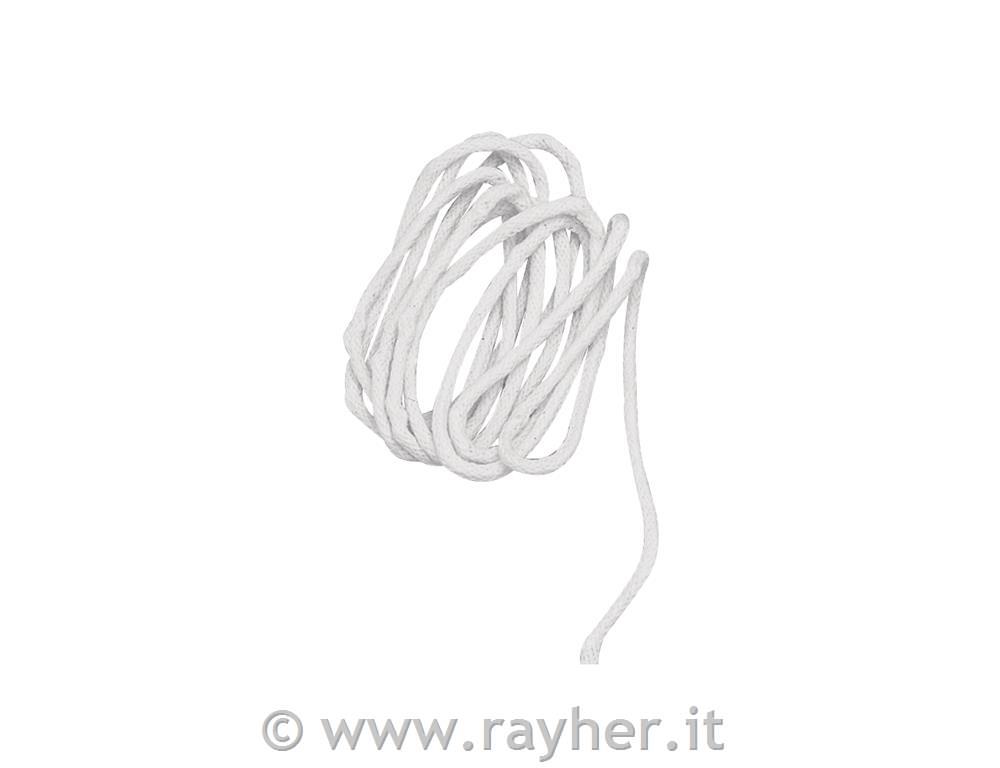 Stoppino con anima in setaper lampade a olio3 mm, busta 2 m