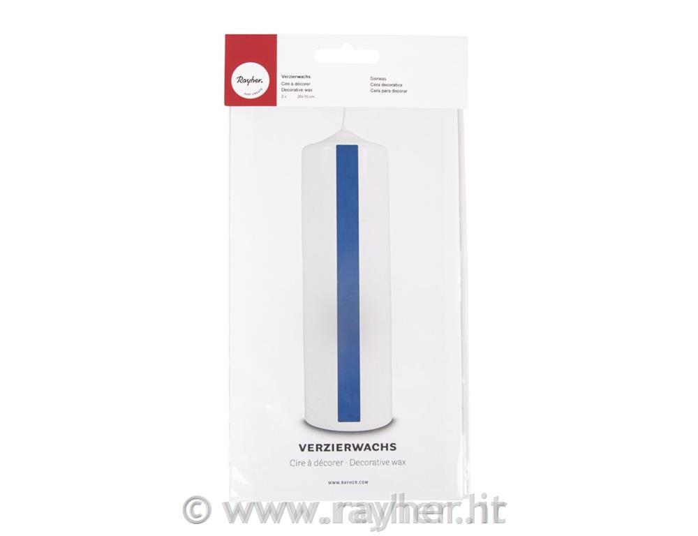 Voščena folija za dekoracijo, 20x10 cm, sred.modra, 2 kom.