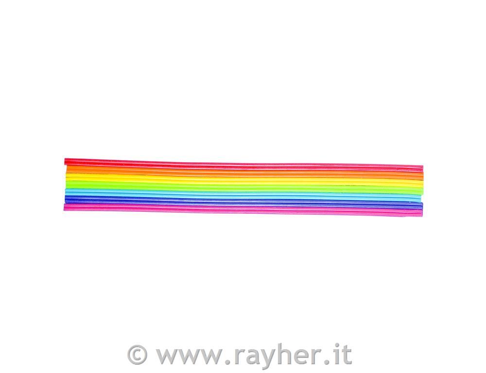 Wax decoration stripe rainbow, 2 mm, 23