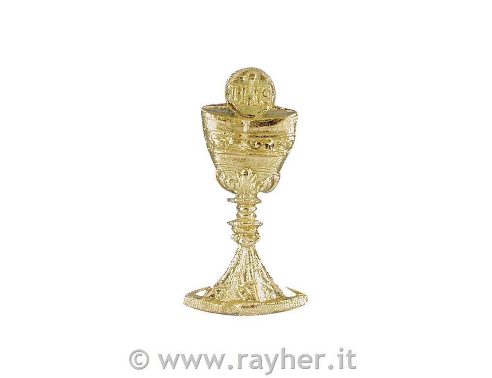 Voščeni motiv: Kelih s hostijo, 4,5 cm, zlat, 1 kom.