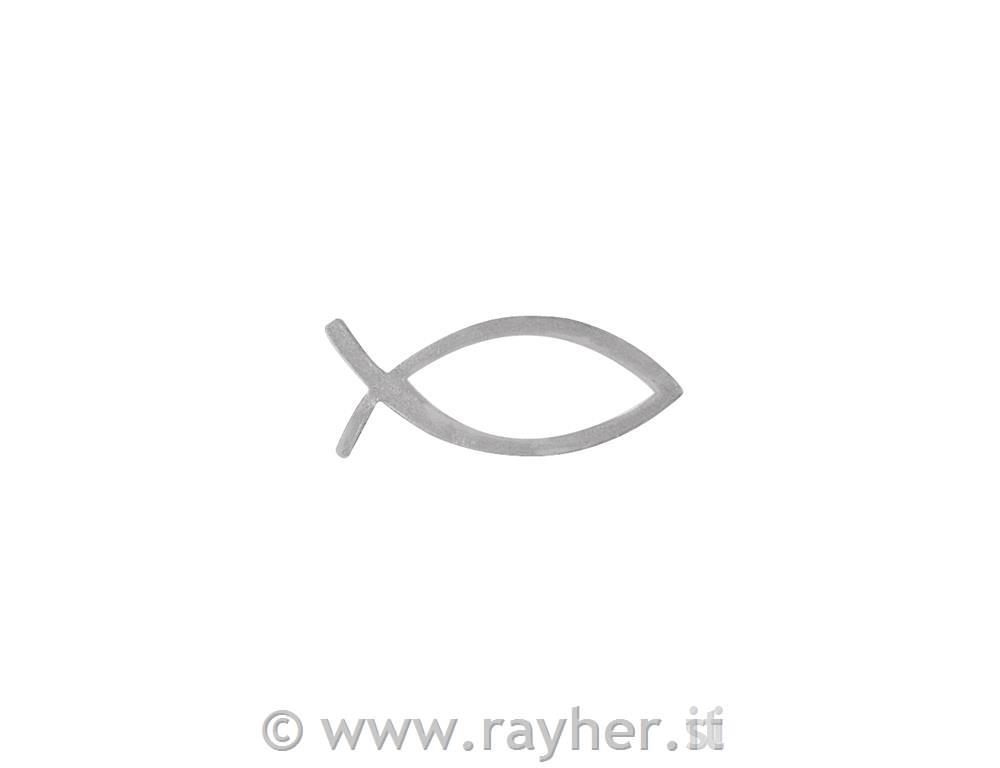 Voščeni motiv: Riba, krščanski simbol, 5x2 cm, srebrna, 1 ko