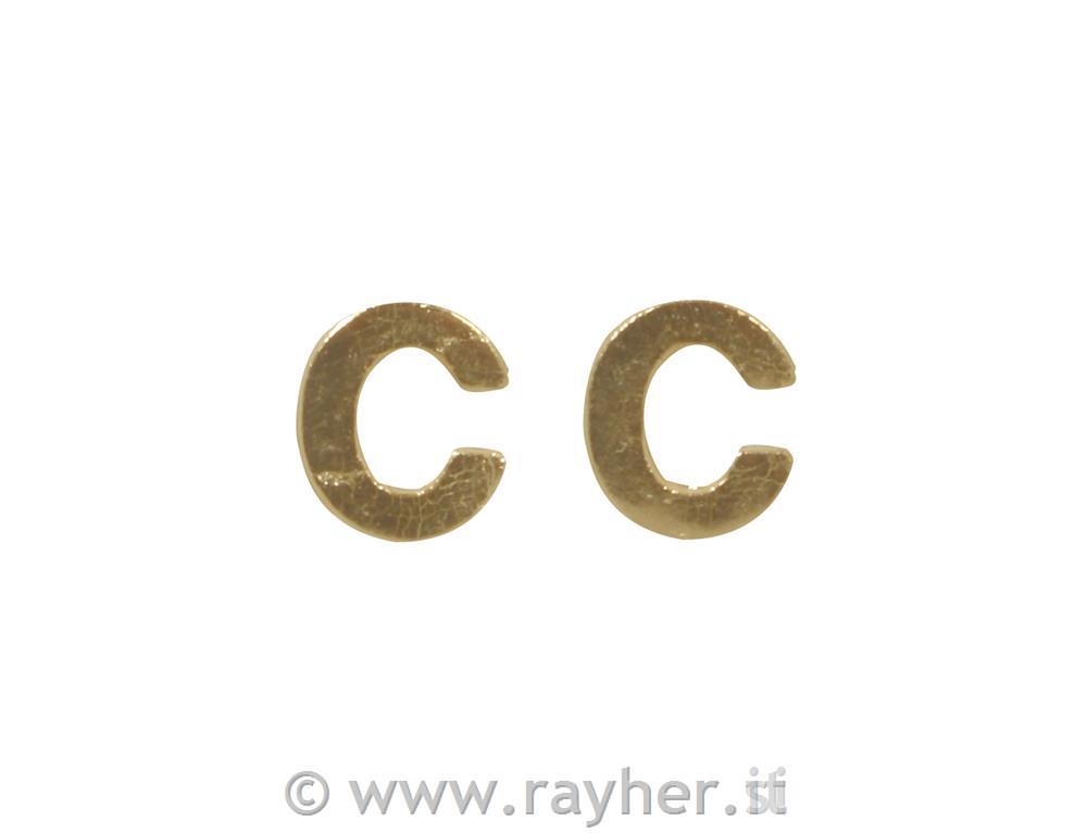 Voščena črka, 9 mm, C, zlata, 2 kom.