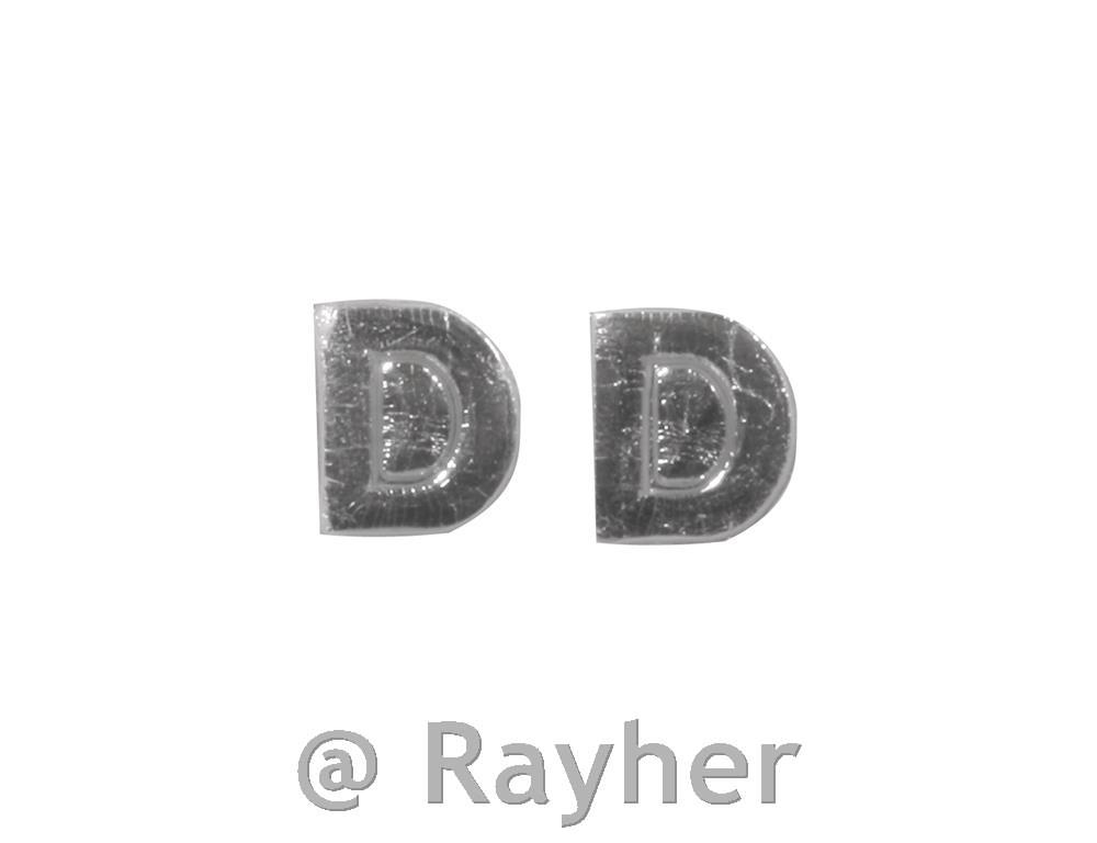 Lettere di cera -D-9mm,busta 2 pzD, argento