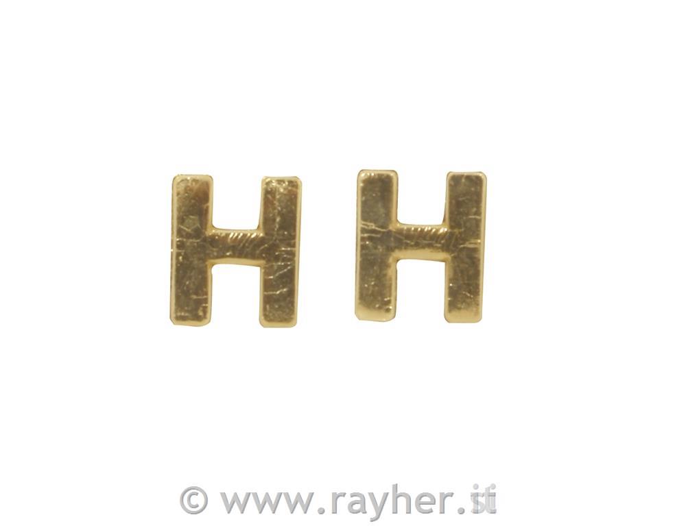 Wax letters, 9 mm, H, gold, tab-bag 2 pc