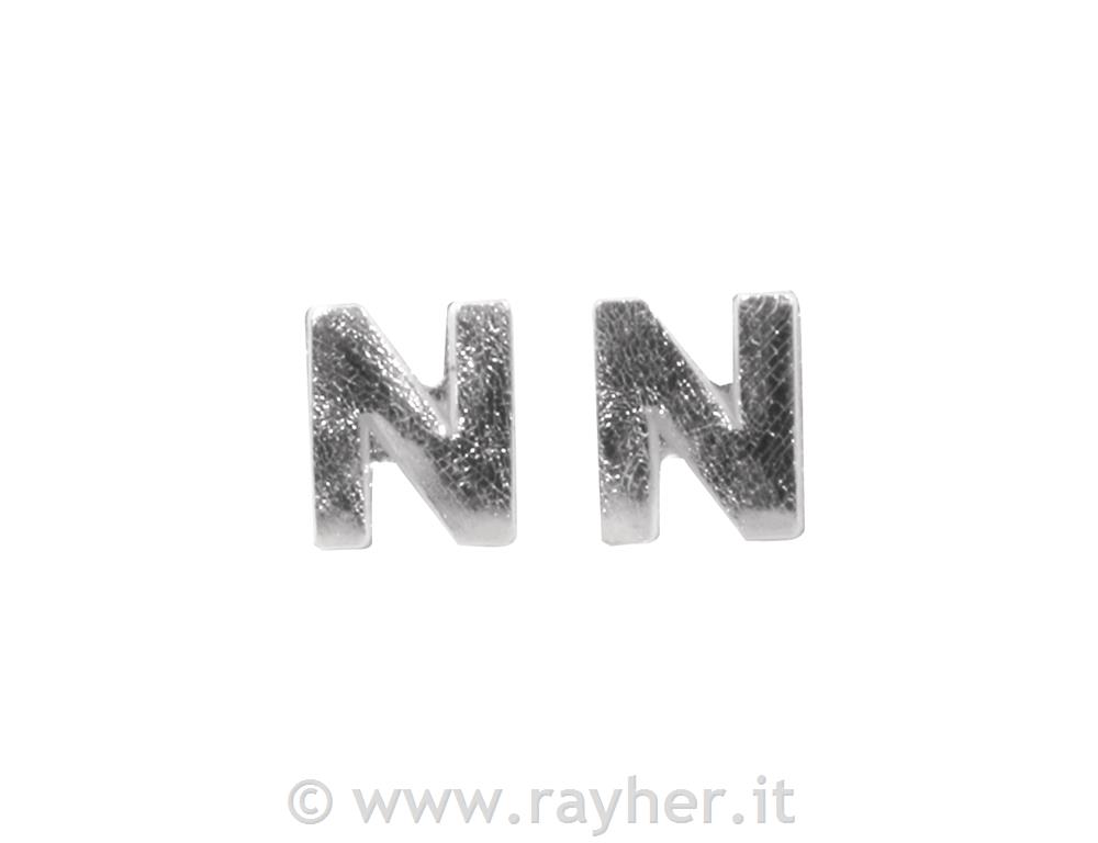 Lettere di cera -N-9mm,busta 2 pzargento