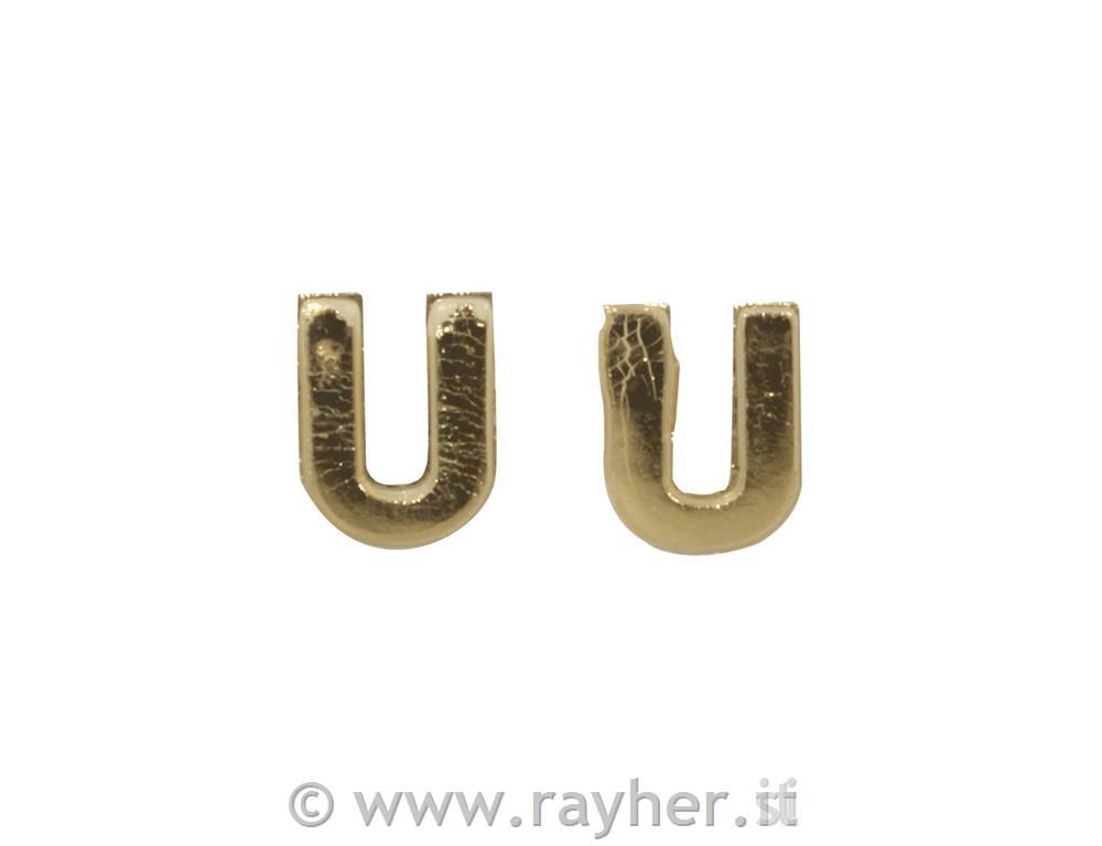 Wax letters, 9 mm, U, gold, tab-bag 2 pc