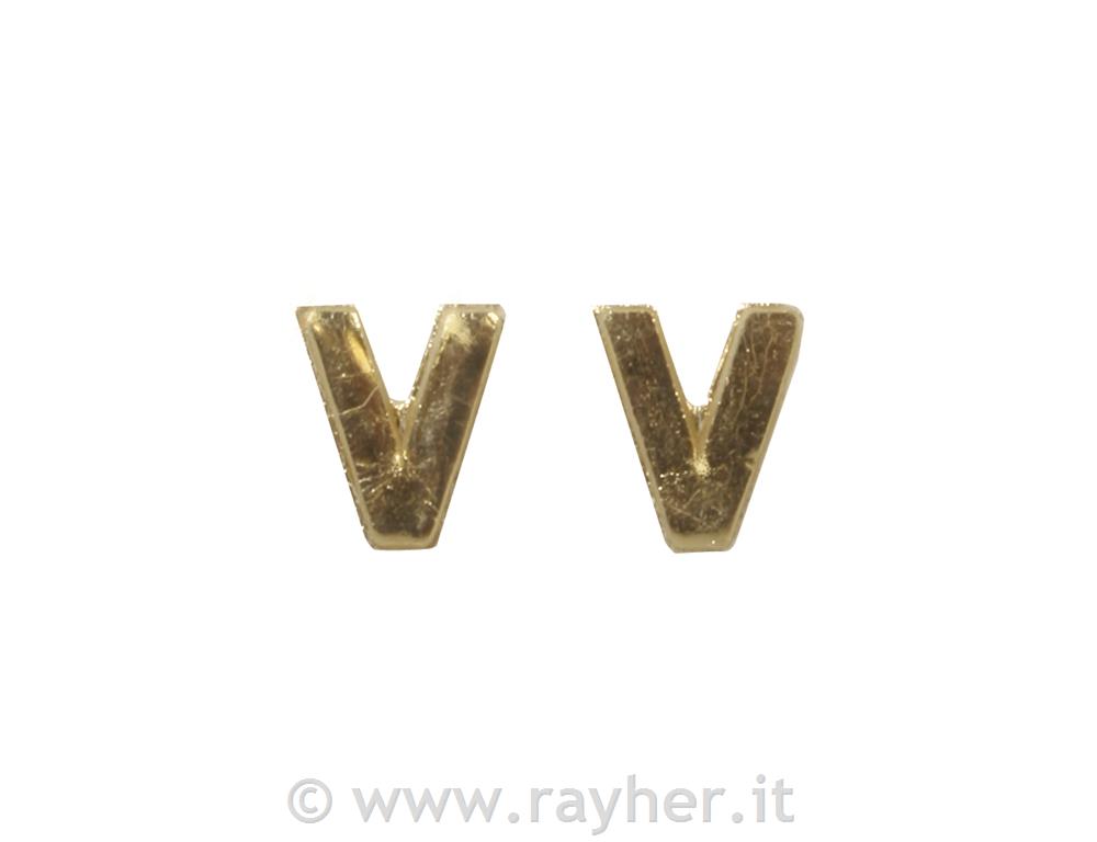 Wax letters, 9 mm, V, gold, tab-bag 2 pc