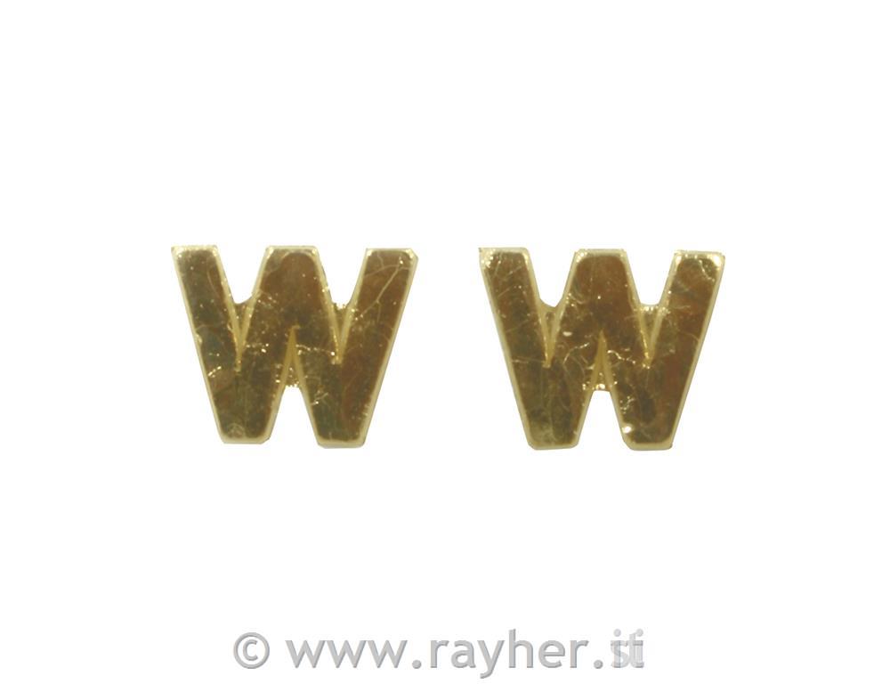 Voščena črka, 9 mm, W, zlata, 2 kom.