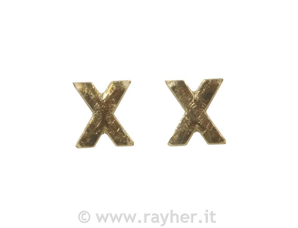 Voščena črka, 9 mm, X, zlata, 2 kom.