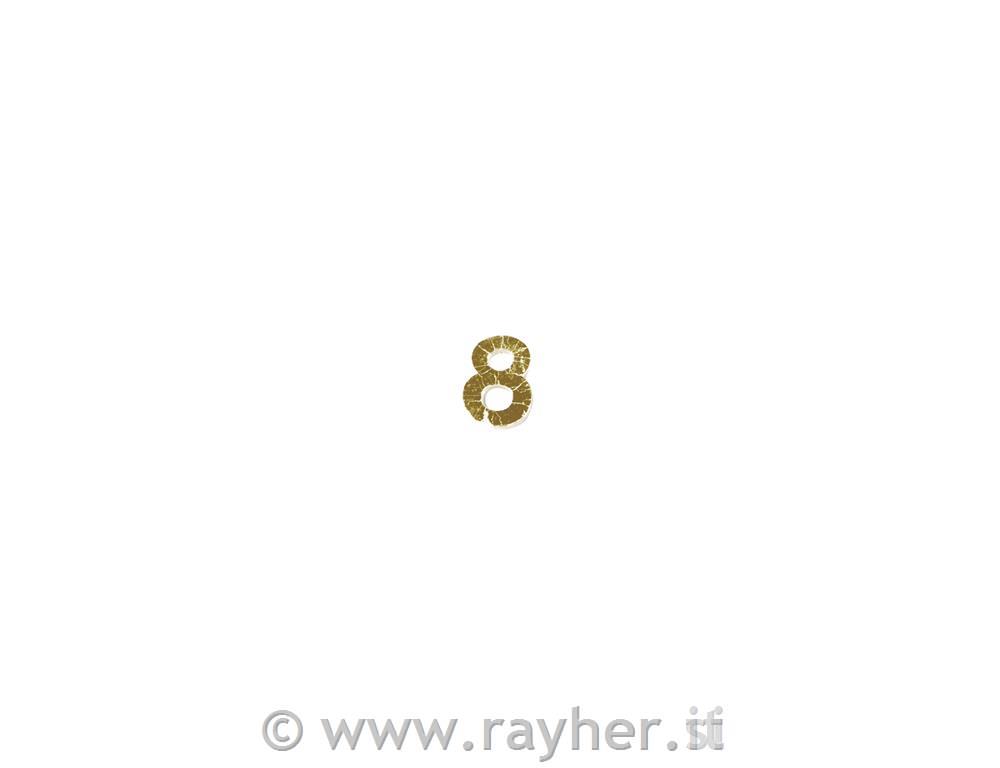 Voščena številka, 9 mm, 8, zlata, 2 kom.