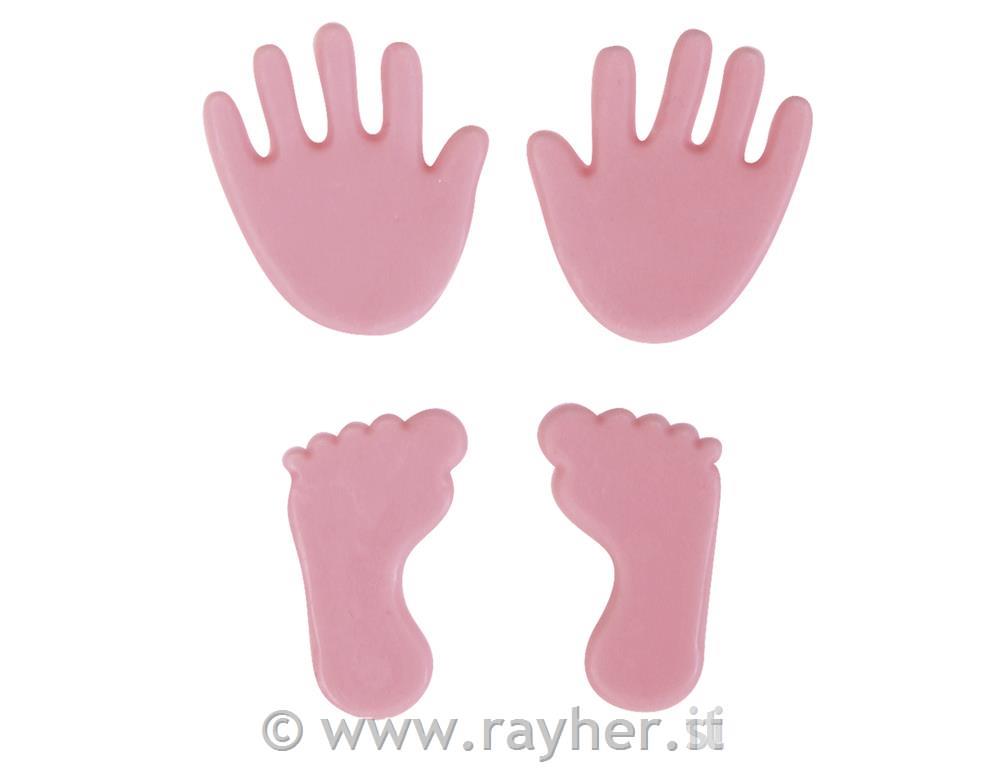 Wax motive baby feet and hands, baby pin