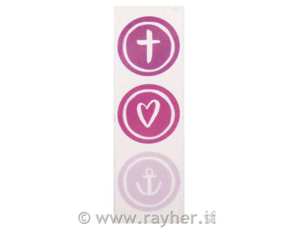 Motivo cera fede amore speranza , rosa fuchsia,